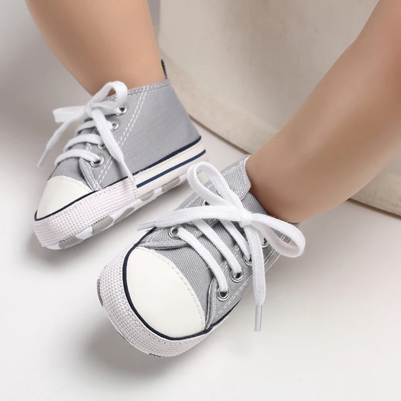 Baby Canvas Classic Sports Shoes Newborn Boys and Girls Printed Star First Walkers Shoes Infant anti Slip Baby Shoes