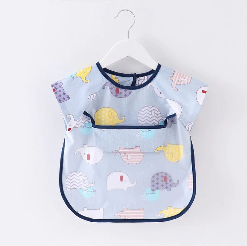 Cartoon Colorful Baby Bibs Long Sleeve Art Apron Animal Smock Baby Bib Burp Clothes Soft Feeding Eat Toddler Waterproof Smocks