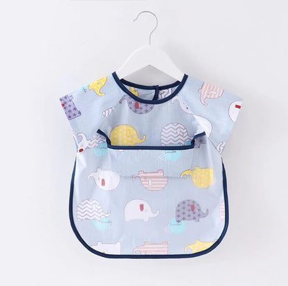 Cartoon Colorful Baby Bibs Long Sleeve Art Apron Animal Smock Baby Bib Burp Clothes Soft Feeding Eat Toddler Waterproof Smocks