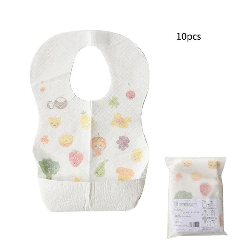 10/20Pcs/Lot Sterile Disposable Bib Children Baby Waterproof Eat Bibs with Pocket Baby Kid Scarf Bib Saliva Towel Bib Convenient