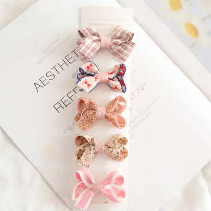 10/5Pcs Bowknot Baby Girl Hairpins Cute Floral Plaid Dot Children Hair Clips Baby Hairpin Kids Barrettes Baby Hair Accessories