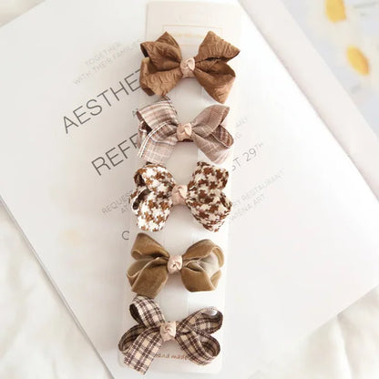 10/5Pcs Bowknot Baby Girl Hairpins Cute Floral Plaid Dot Children Hair Clips Baby Hairpin Kids Barrettes Baby Hair Accessories