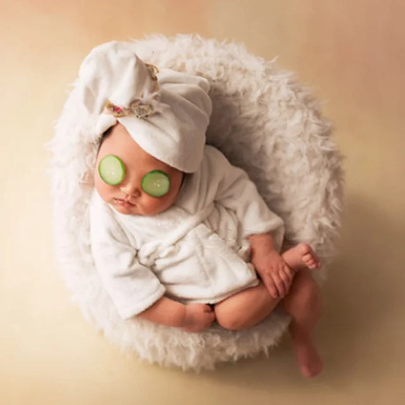 Creative Infant Cotton Bathrobe Newborn Photography Props Backdrop Basket Stuffer Cotton Decoration