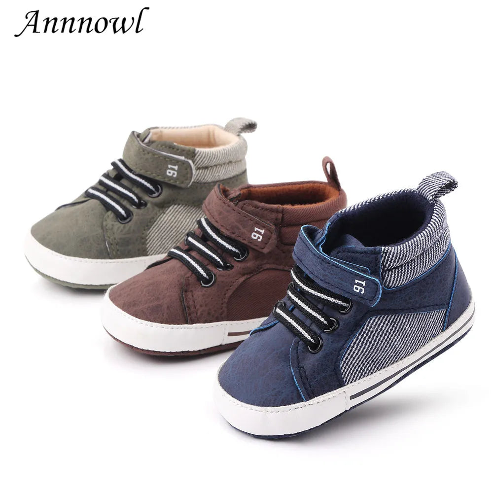 Brand Baby Shoes Anti-Slip Soft Sole Toddler First Walkers Newborn Boots Step Shoe Infant Baby Boy Shoes for 1 Year Old Footwear