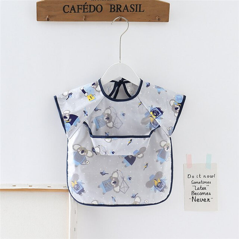 Cartoon Colorful Baby Bibs Long Sleeve Art Apron Animal Smock Baby Bib Burp Clothes Soft Feeding Eat Toddler Waterproof Smocks