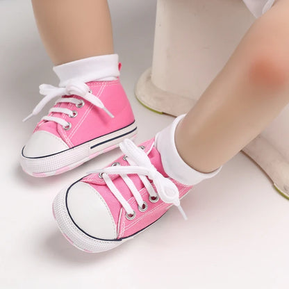 Baby Canvas Classic Sports Shoes Newborn Boys and Girls Printed Star First Walkers Shoes Infant anti Slip Baby Shoes