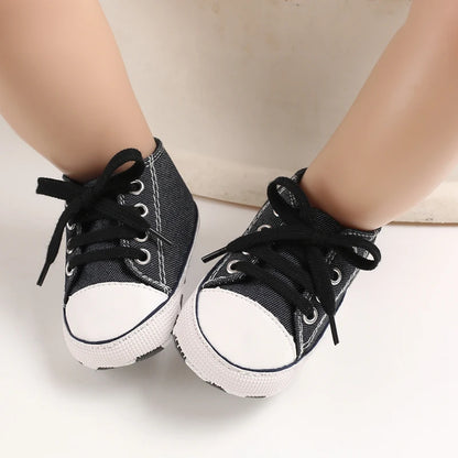 Baby Canvas Classic Sports Shoes Newborn Boys and Girls Printed Star First Walkers Shoes Infant anti Slip Baby Shoes