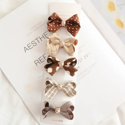 10/5Pcs Bowknot Baby Girl Hairpins Cute Floral Plaid Dot Children Hair Clips Baby Hairpin Kids Barrettes Baby Hair Accessories