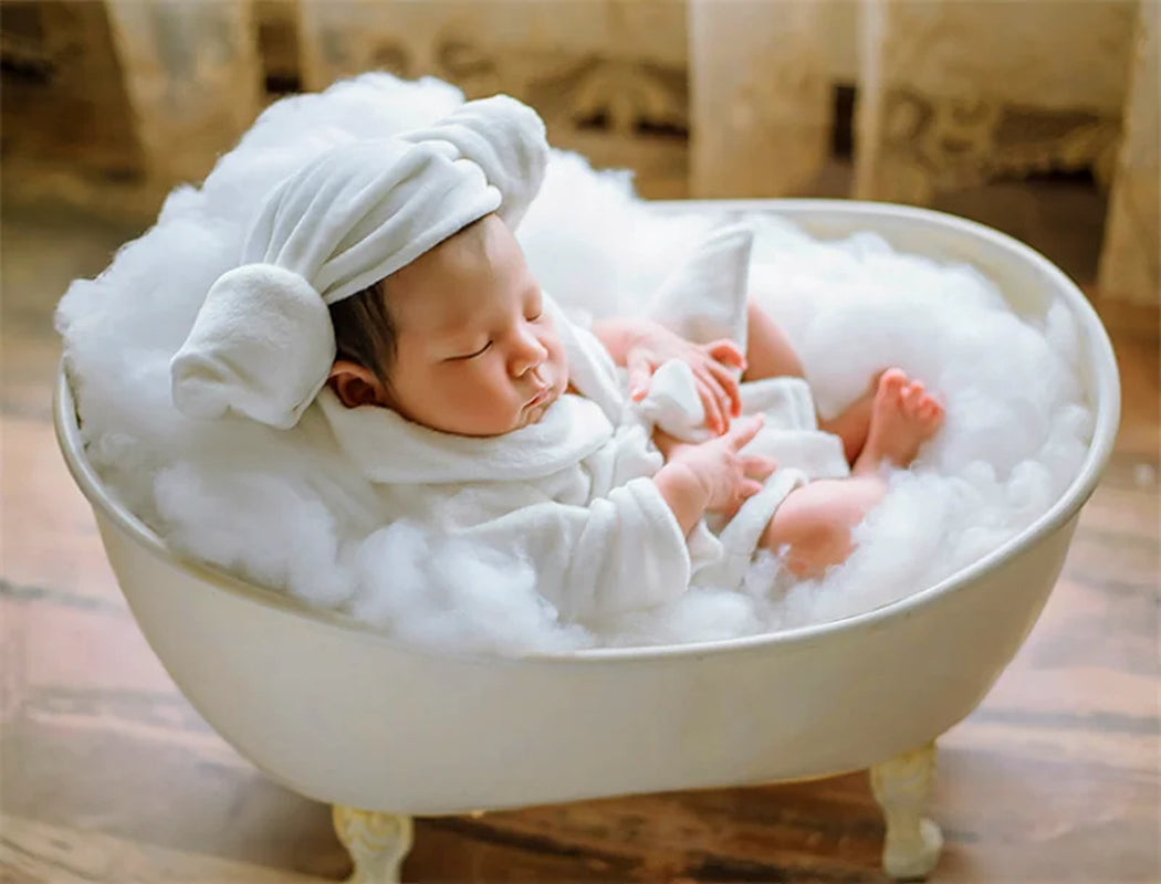 Creative Infant Cotton Bathrobe Newborn Photography Props Backdrop Basket Stuffer Cotton Decoration