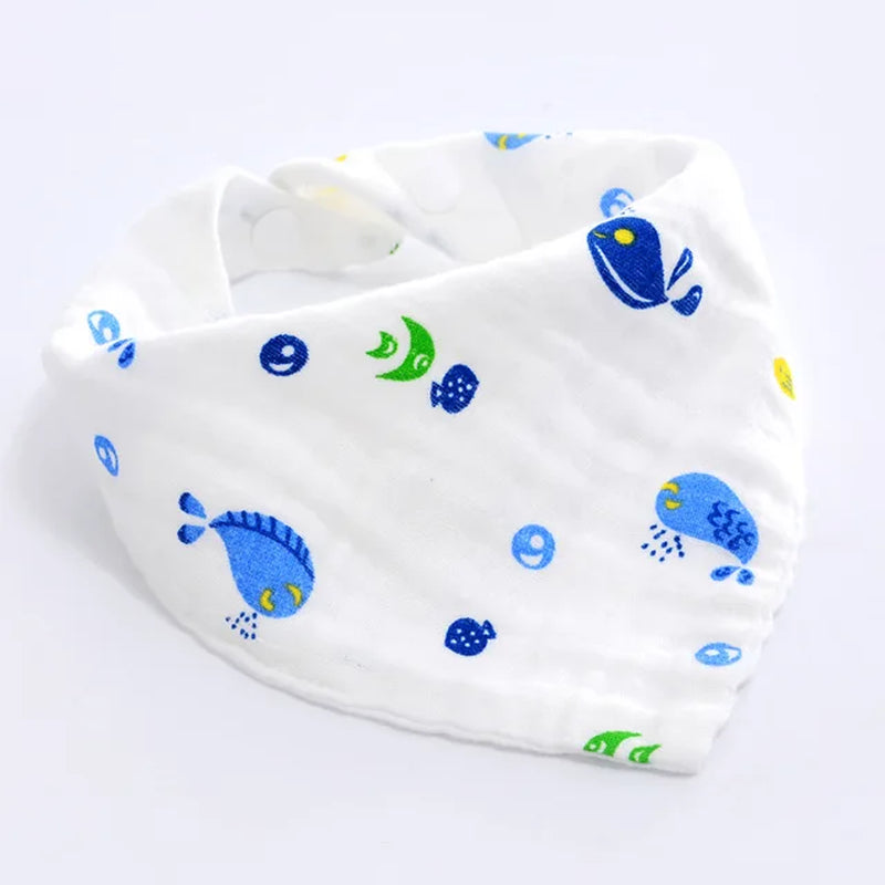 5Pcs/Lot Musiln Cotton Baby Bibs 4 Layers Girls Boys Babador Bandana Bibs Bebe Triangle Feeding Burp Cloth Bebe Collar Scarf