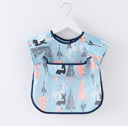 Cartoon Colorful Baby Bibs Long Sleeve Art Apron Animal Smock Baby Bib Burp Clothes Soft Feeding Eat Toddler Waterproof Smocks