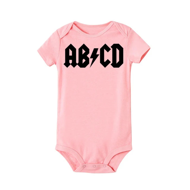 Funny Letter Print Infant Clothes Rock Baby Clothes Cotton Newborn Boy Girls Romper Jumpsuit Clothing Outfits 0-24M