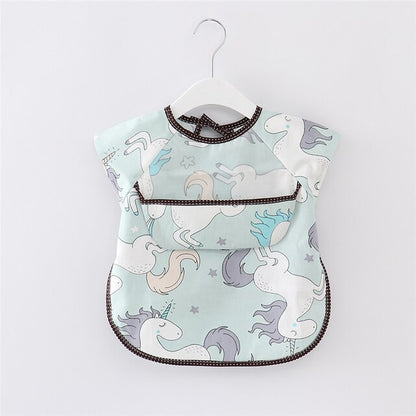 Cartoon Colorful Baby Bibs Long Sleeve Art Apron Animal Smock Baby Bib Burp Clothes Soft Feeding Eat Toddler Waterproof Smocks