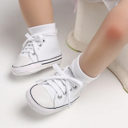 Baby Canvas Classic Sports Shoes Newborn Boys and Girls Printed Star First Walkers Shoes Infant anti Slip Baby Shoes