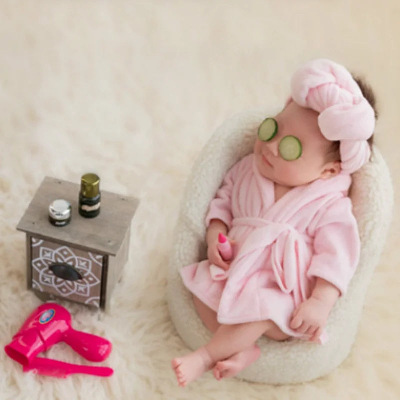 Creative Infant Cotton Bathrobe Newborn Photography Props Backdrop Basket Stuffer Cotton Decoration