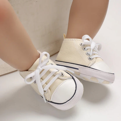 Baby Canvas Classic Sports Shoes Newborn Boys and Girls Printed Star First Walkers Shoes Infant anti Slip Baby Shoes