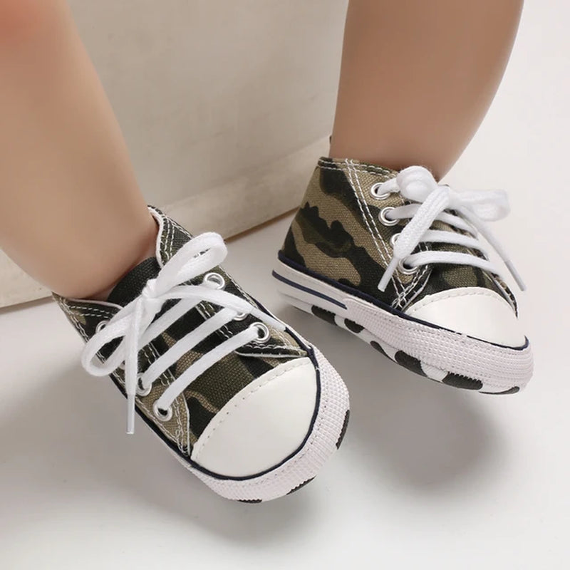 Baby Canvas Classic Sports Shoes Newborn Boys and Girls Printed Star First Walkers Shoes Infant anti Slip Baby Shoes