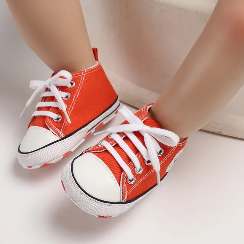 Baby Canvas Classic Sports Shoes Newborn Boys and Girls Printed Star First Walkers Shoes Infant anti Slip Baby Shoes