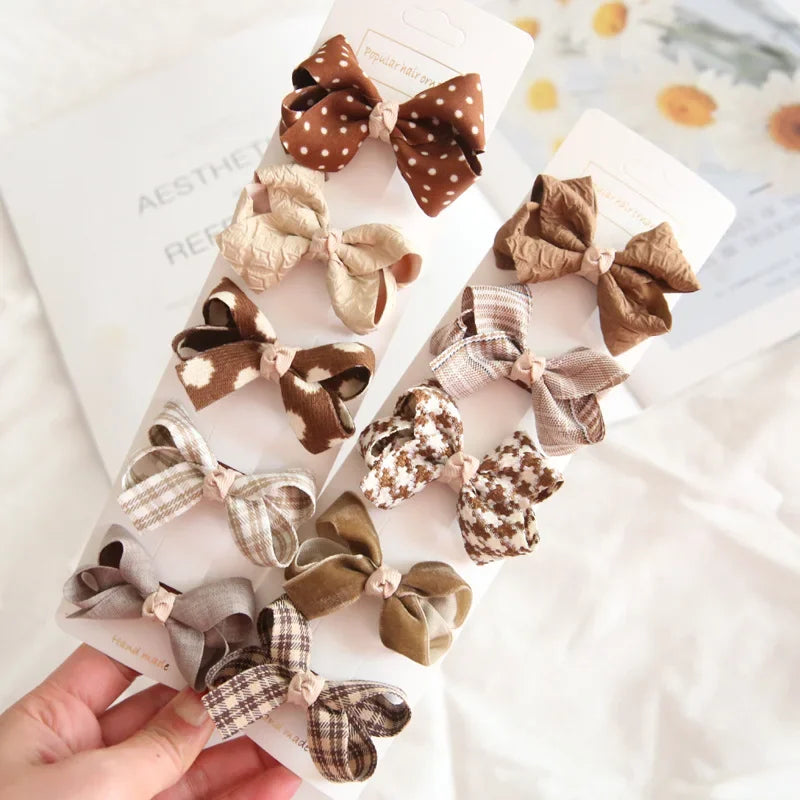 10/5Pcs Bowknot Baby Girl Hairpins Cute Floral Plaid Dot Children Hair Clips Baby Hairpin Kids Barrettes Baby Hair Accessories