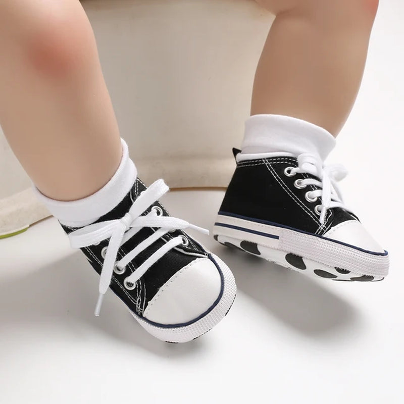 Baby Canvas Classic Sports Shoes Newborn Boys and Girls Printed Star First Walkers Shoes Infant anti Slip Baby Shoes